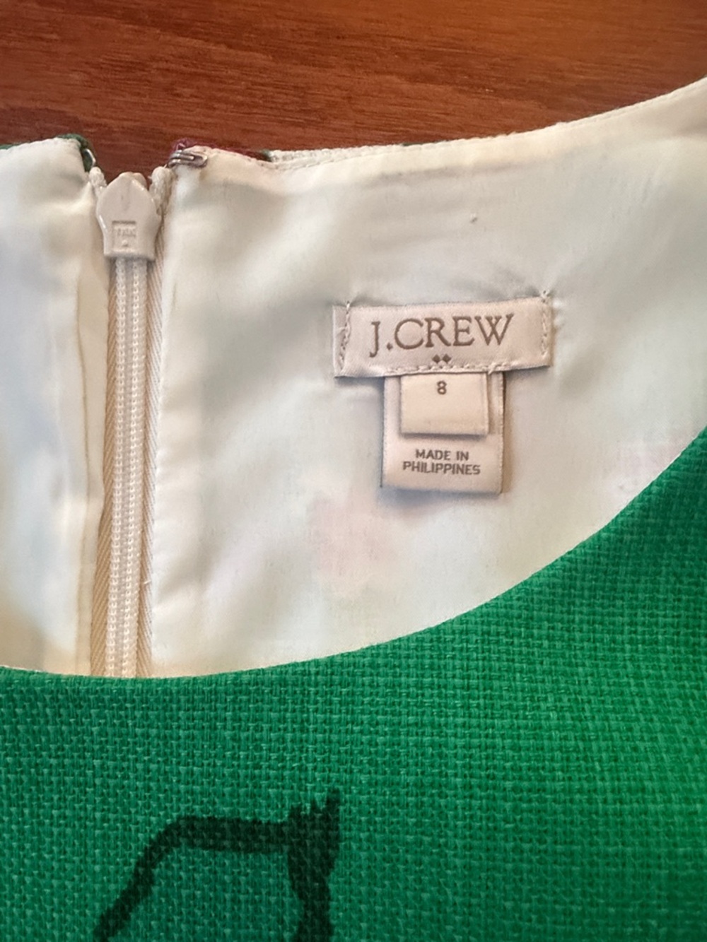 J. Crew green floral sleeveless dress - Picture 3 of 7